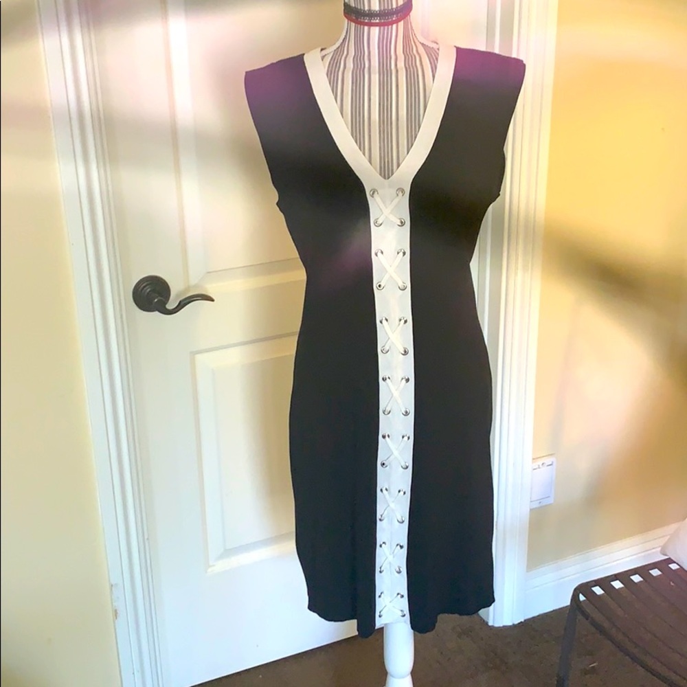 Lace up bodycon dress